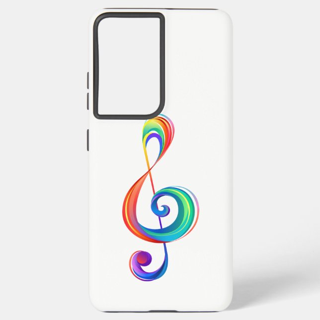 Layered rainbow treble clef samsung galaxy case (Back)