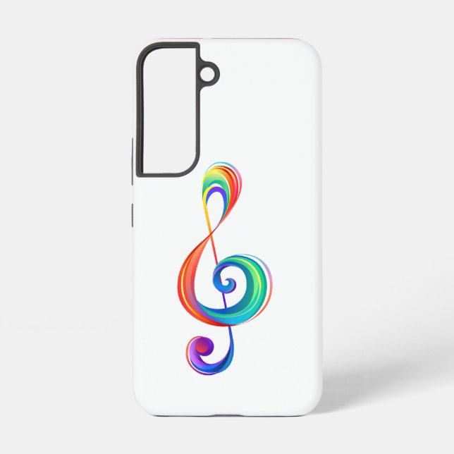 Layered rainbow treble clef samsung galaxy case (Back)
