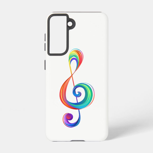 Layered rainbow treble clef samsung galaxy case (Back)