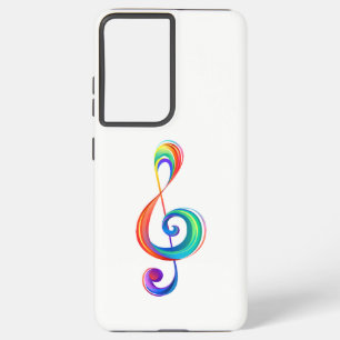 Layered rainbow treble clef samsung galaxy s21 ultra case