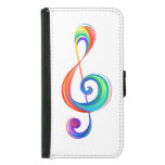 Layered rainbow treble clef samsung galaxy s5 wallet case