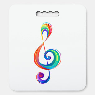 Layered rainbow treble clef seat cushion