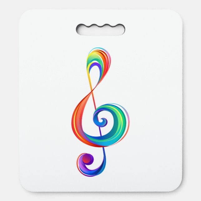 Layered rainbow treble clef seat cushion (Front Vertical)