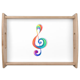 Layered rainbow treble clef serving tray