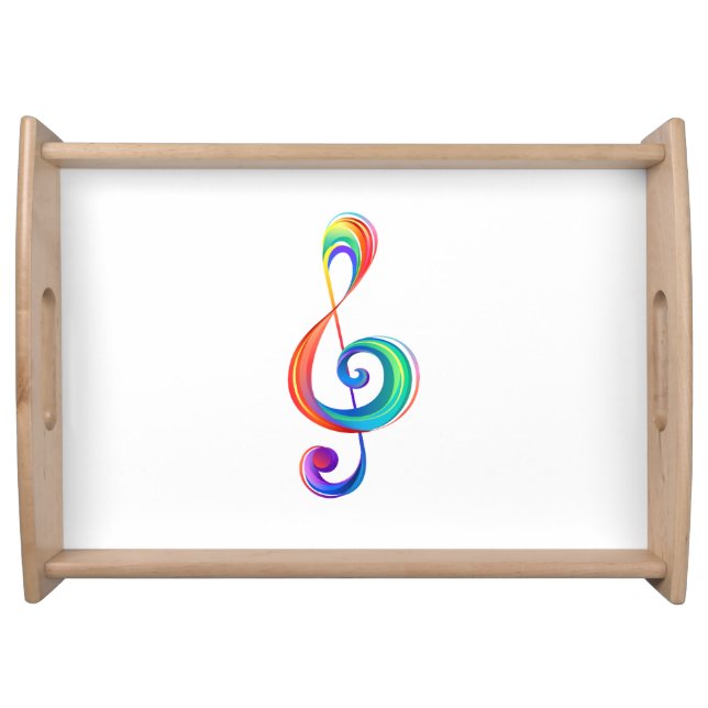 Layered rainbow treble clef serving tray (Front)