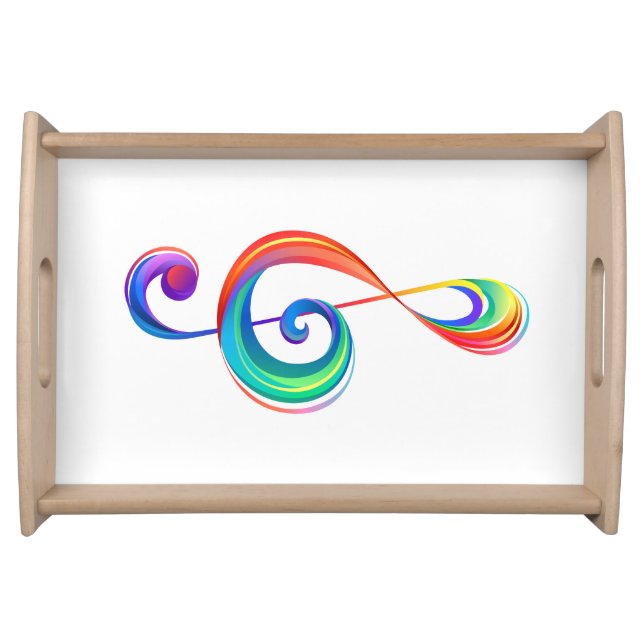 Layered rainbow treble clef serving tray (Front)