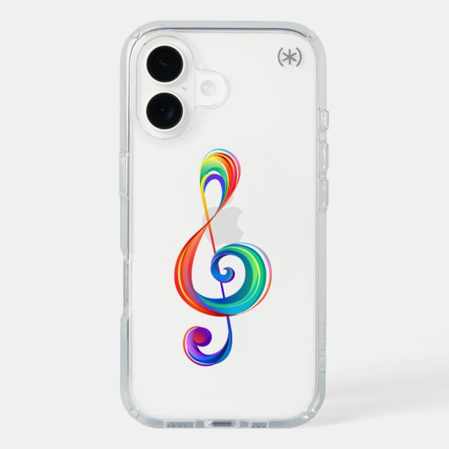 Layered rainbow treble clef speck iPhone case (Front)