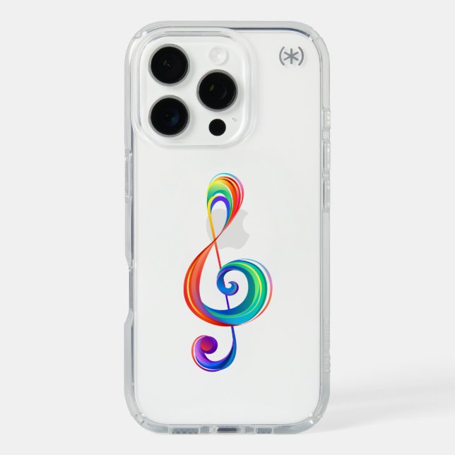 Layered rainbow treble clef speck iPhone case (Front)