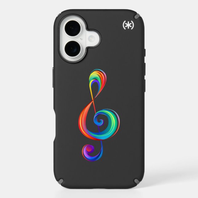 Layered rainbow treble clef speck iPhone case (Front)