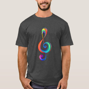 Layered rainbow treble clef T-Shirt