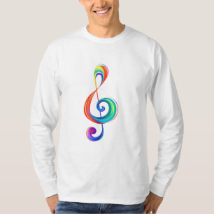 Layered rainbow treble clef T-Shirt