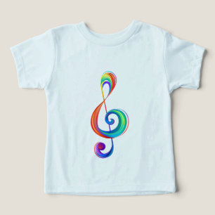 Layered rainbow treble clef toddler t-shirt