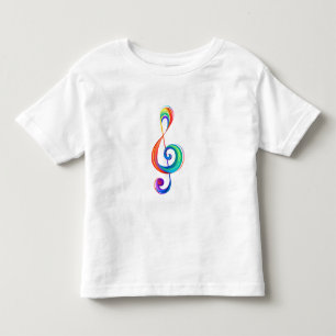 Layered rainbow treble clef toddler t-shirt
