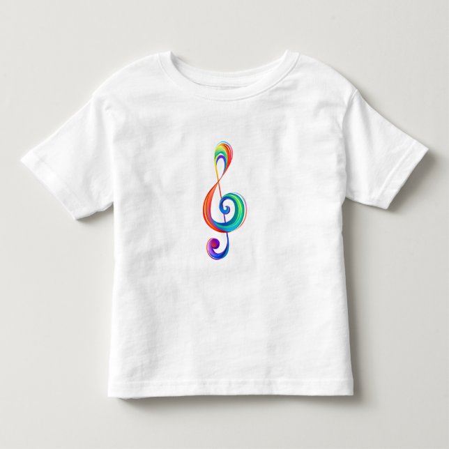 Layered rainbow treble clef toddler t-shirt (Front)