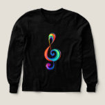 Layered rainbow treble clef Tri-Blend shirts