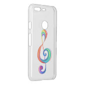 Layered rainbow treble clef uncommon google pixel case (Back/Right)