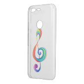 Layered rainbow treble clef uncommon google pixel case (Back/Left)