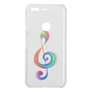 Layered rainbow treble clef uncommon google pixel case