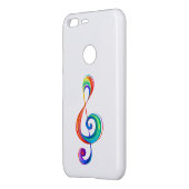 Layered rainbow treble clef uncommon google pixel XL case (Back/Left)