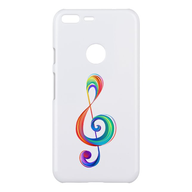 Layered rainbow treble clef uncommon google pixel XL case (Back)