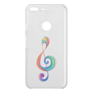 Layered rainbow treble clef uncommon google pixel XL case