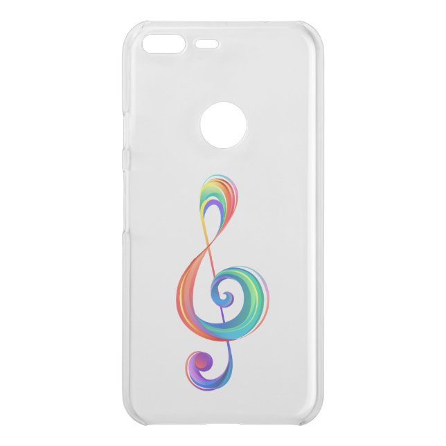 Layered rainbow treble clef uncommon google pixel XL case (Back)
