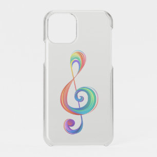 Layered rainbow treble clef iPhone 11 pro case
