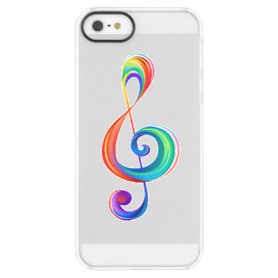 Layered rainbow treble clef permafrost iPhone SE/5/5s case