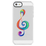 Layered rainbow treble clef clear iPhone SE/5/5s case