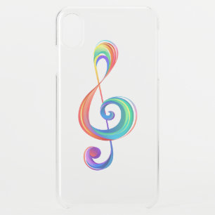 Layered rainbow treble clef iPhone XS max case