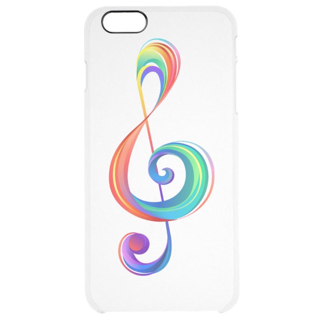 Layered rainbow treble clef uncommon iPhone case (Back)