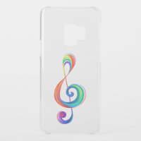 Layered rainbow treble clef