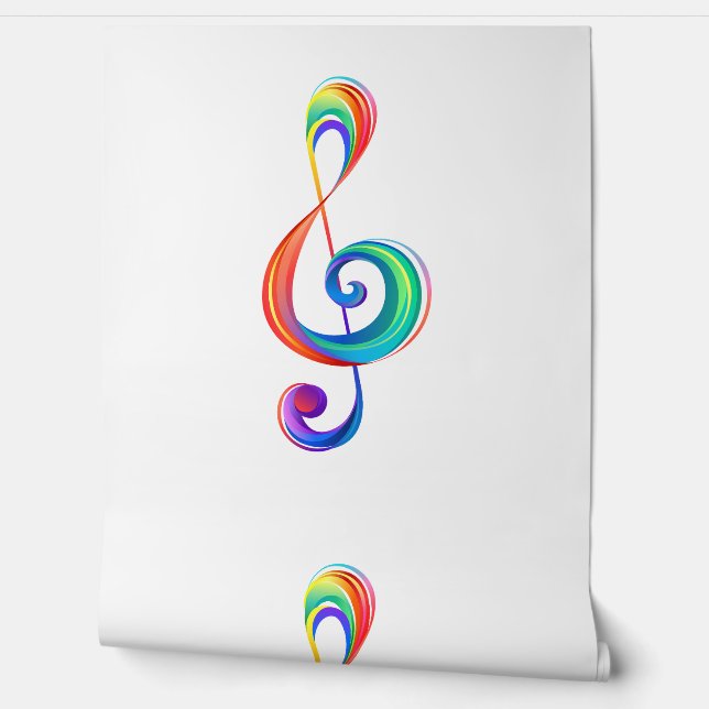 Layered rainbow treble clef wallpaper  (Unrolling)