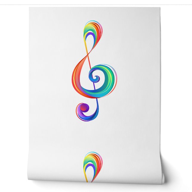 Layered rainbow treble clef wallpaper  (Unrolling)