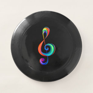 Layered rainbow treble clef Wham-O frisbee