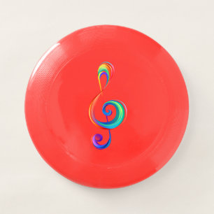 Layered rainbow treble clef Wham-O frisbee