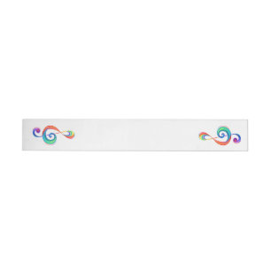 Layered rainbow treble clef wrap around address label