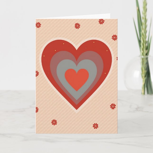 Layered Red Heart Valentine Card (Front)