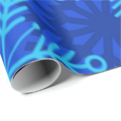 Layered Snowflakes on Blue Wrapping Paper (Roll Corner)