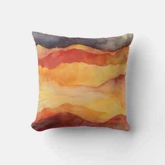 Layered Sunset Watercolor Pillow