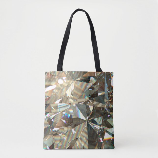 Layered texture triangular diamond or crystal shap tote bag (Front)