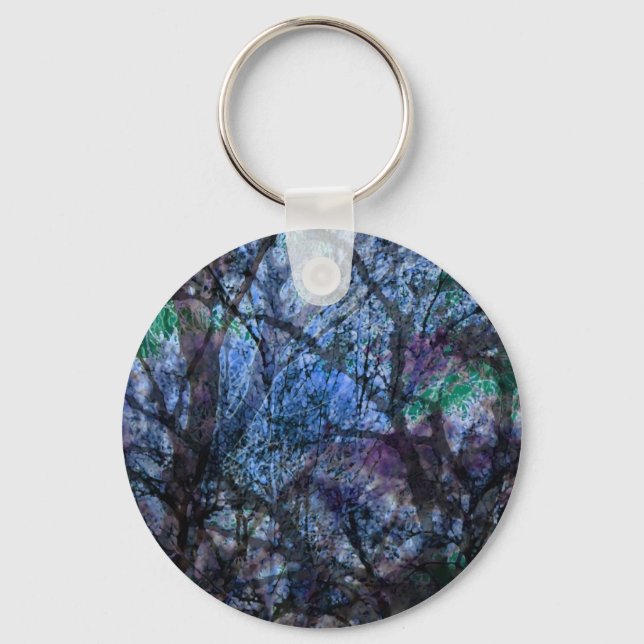 Layered Trees at Twilight Keychain (Front)