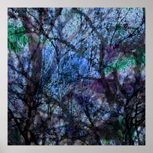 Layered Trees at Twilight Poster (Front)