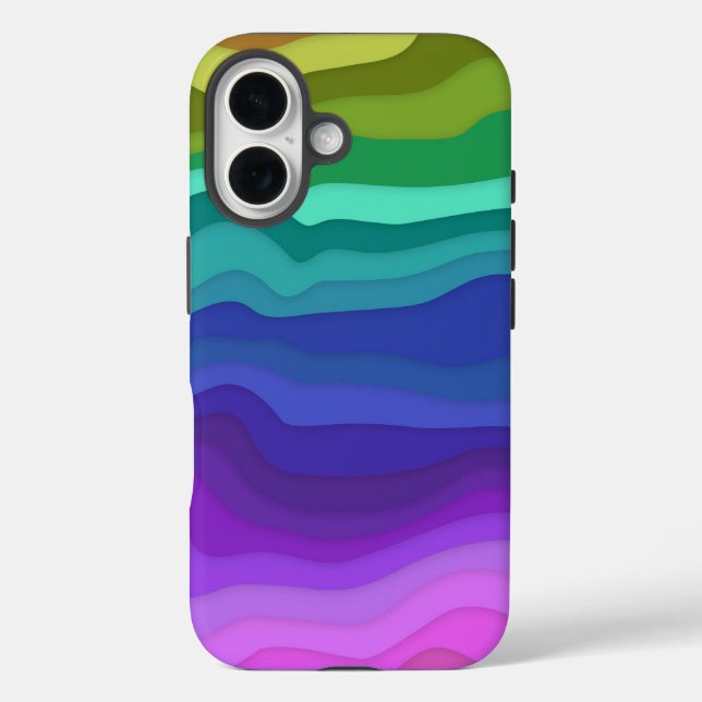 Layered Waves iPhone Case | Colorful (Back)