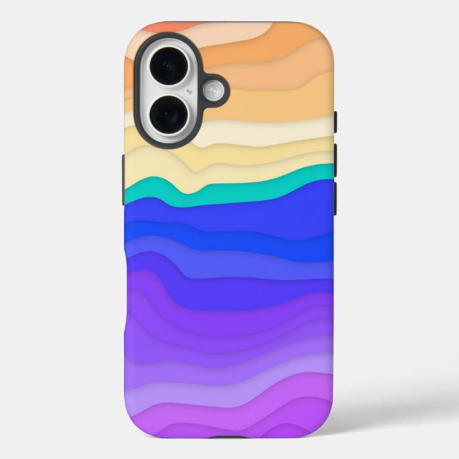 Layered Waves iPhone Case | Sunset Sorbet (Back)
