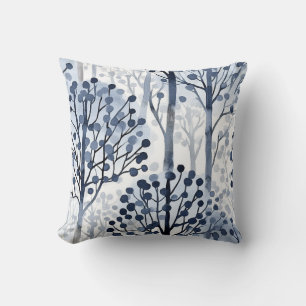 Layered Winter Forest Throw Pillow