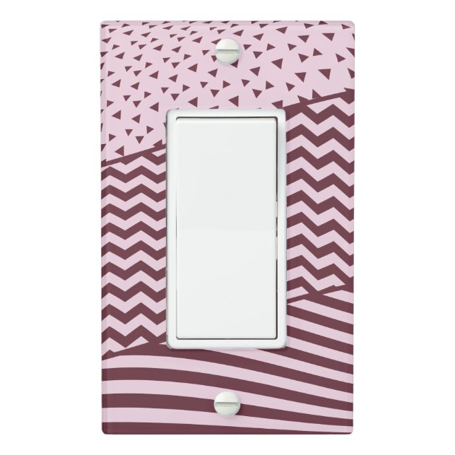 Layers - Dark Red and Pale Pink - Light Switch Cover (In Situ)