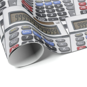 layers of calculators wrapping paper