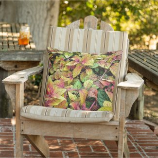 LAYERS OF COLORFUL LEAVES/ PINK GREEN AND YELLOW