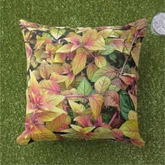 LAYERS OF COLORFUL LEAVES/ PINK GREEN AND YELLOW